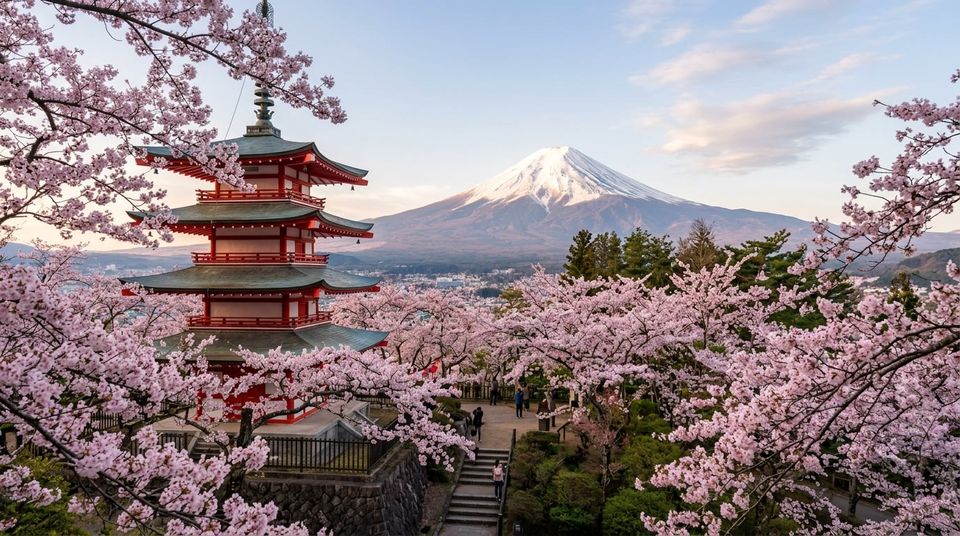 Chureito Pagoda and Mount Fuji